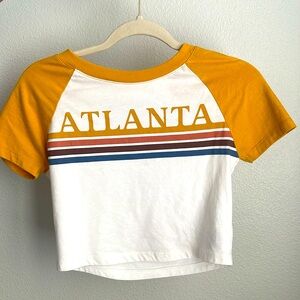 yellow-orange Atlanta baby tee